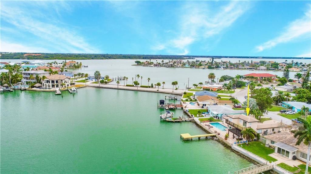 Aerial View of Property and Boca Ciega Bay