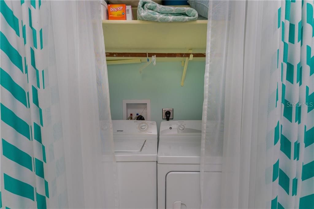 The washer and dryer in the one bedroom unit