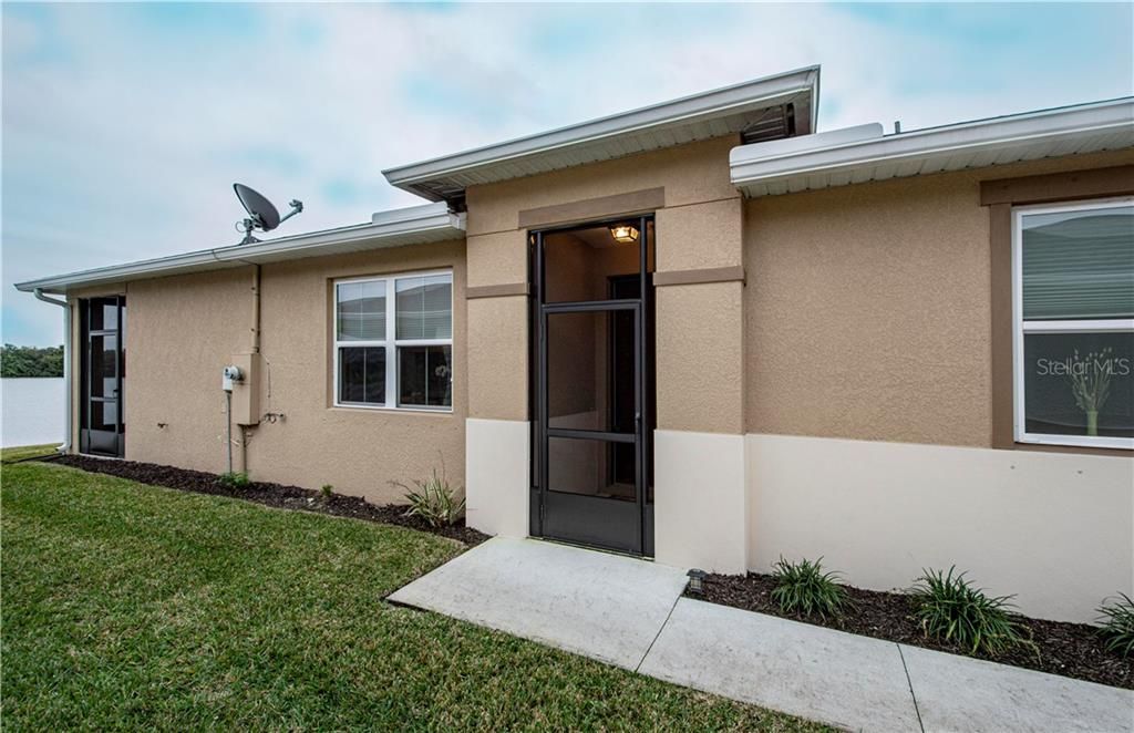 Front door with screened entryway