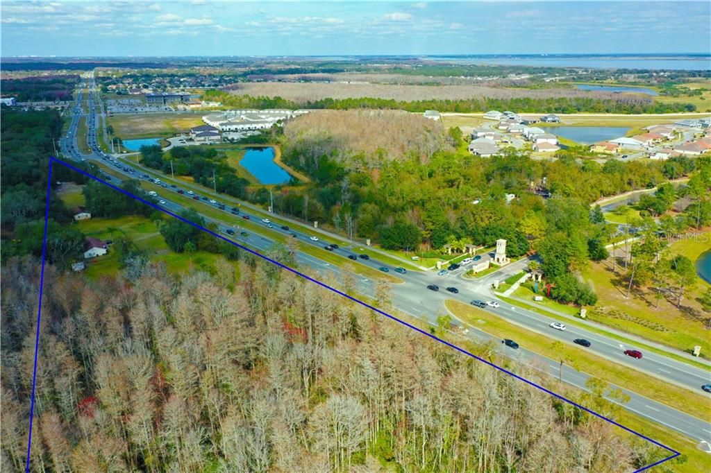 Northbound View with Boundary - Pleasant Hill Road