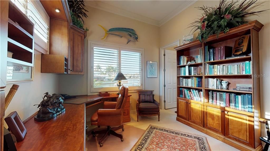 Third Bedroom, presently used as a 2nd Office, with walk-in closet, full bathroom and water views.