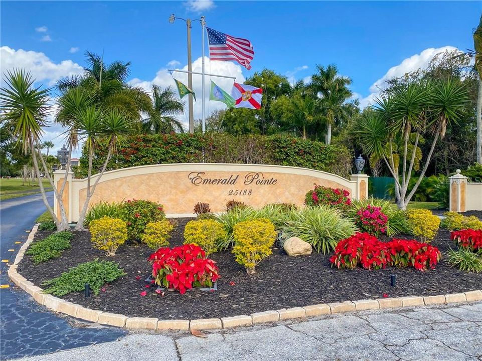 Welcome to Emerald Pointe - drive right in!  24-hour manned and gated waterfront community in Punta Gorda.