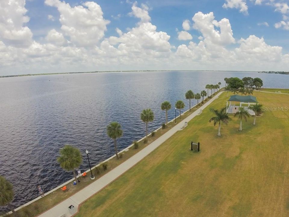 Part of the 3  mile walking/biking/jogging path that surrounds Punta Gorda on Charlotte Harbor