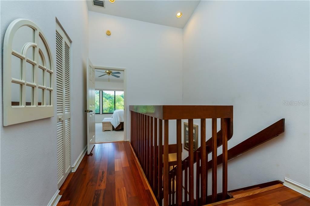 Upstairs walkway to master bedroom