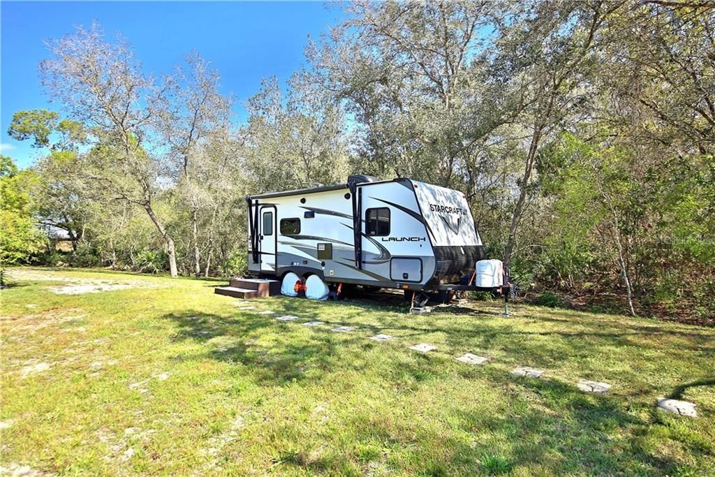 RV hook up and parking area