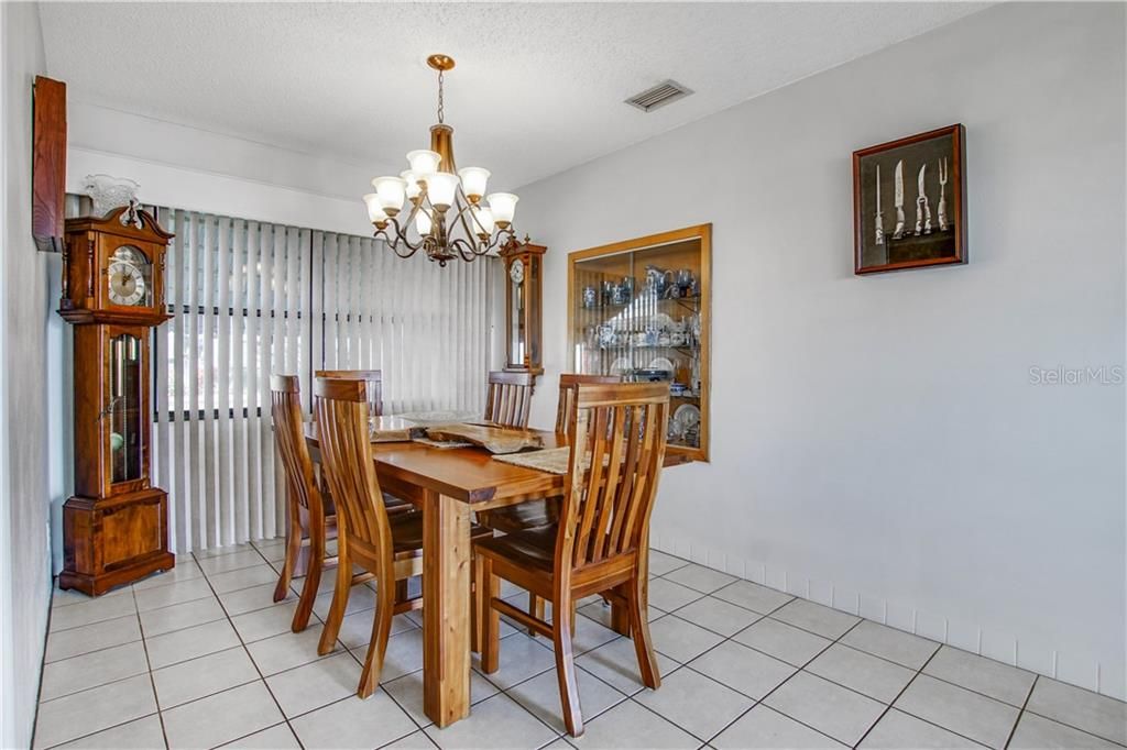 Dining room with built in china cabinet