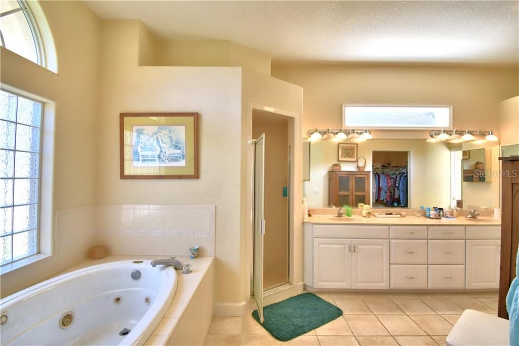 Master Bathroom with Shower and Jetted Tub