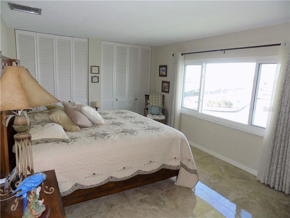 Large Master suite with full westerly water views