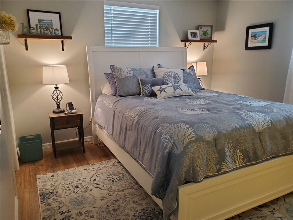 Beautiful second bedroom on the opposite side of the house from the master suite.