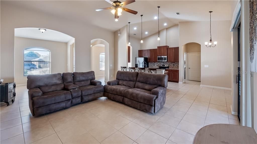 Living Room, Kitchen, Dining Nook