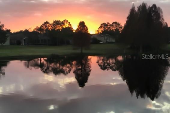 Twilight over the pond & golf course.
