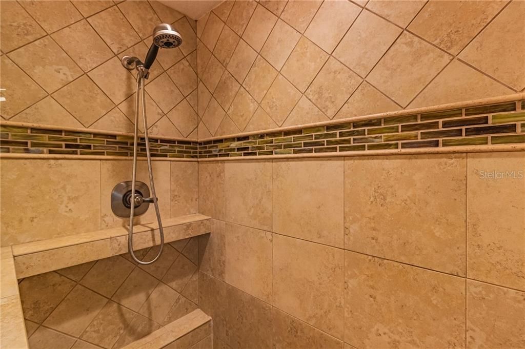 Oversized walk-in shower in second bathroom