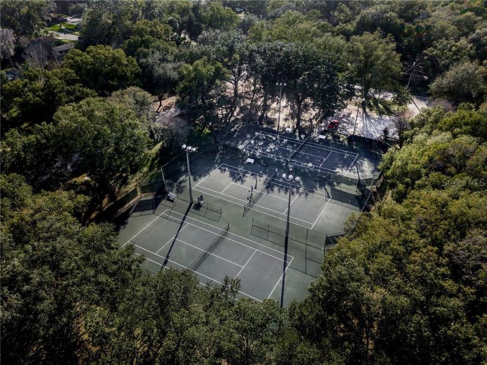 Community tennis courts across the street