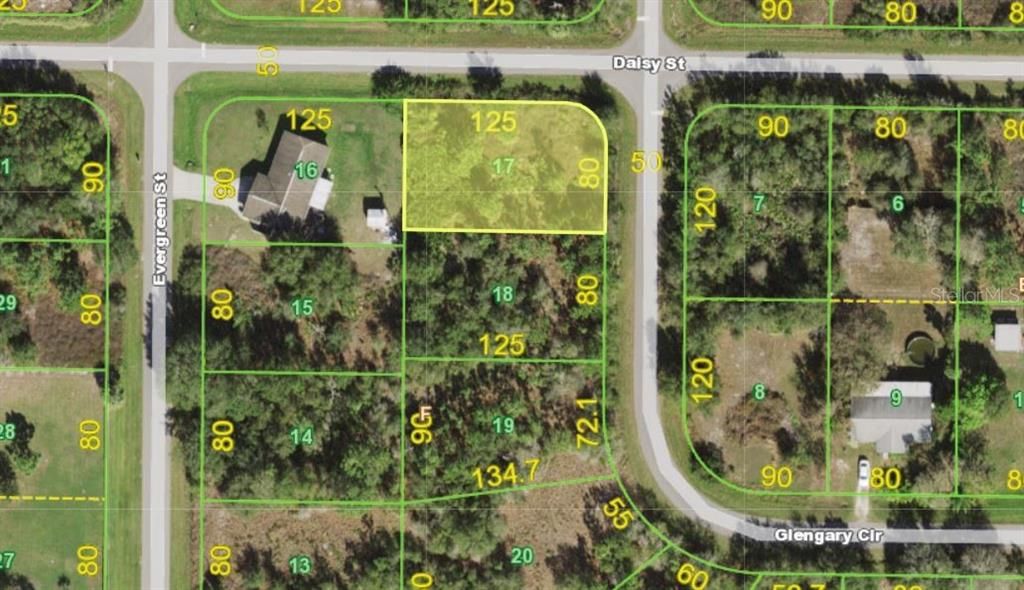 Corner lot 383 Glengary Circle shown here, adjacent lot to the south (Lot 18) also available for purchase.