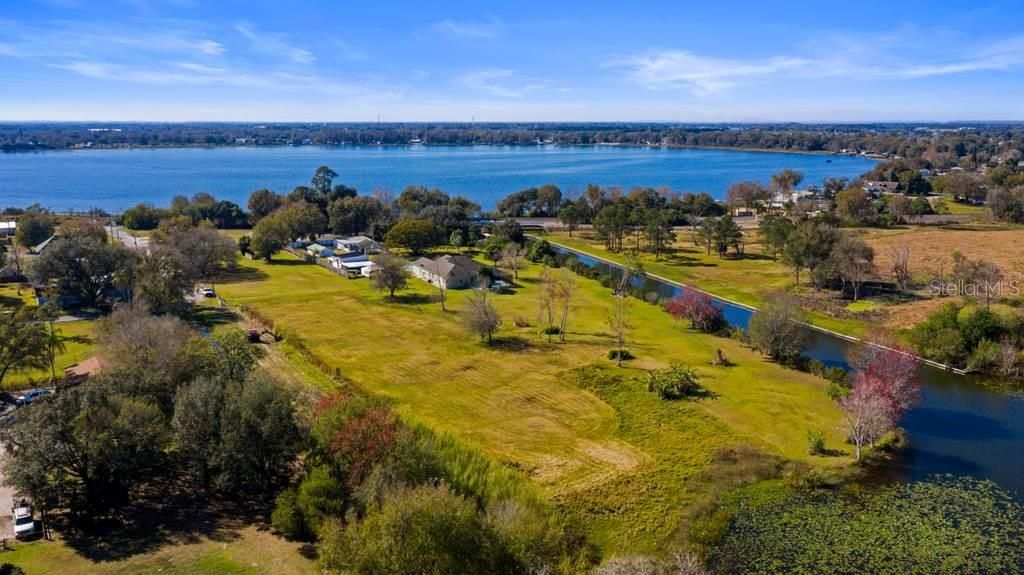 Property with Lake Shipp in the background and canal to the right.