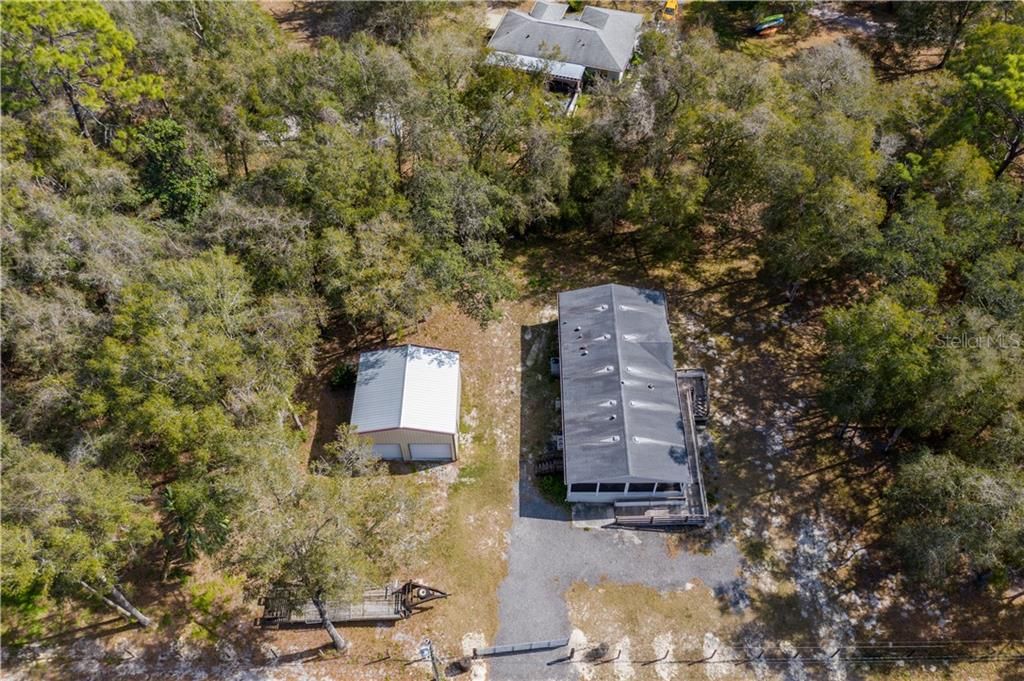 Aerial of Home and Detached Garage