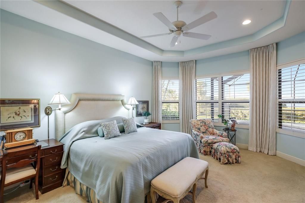 Master bedroom overlooking the pool.