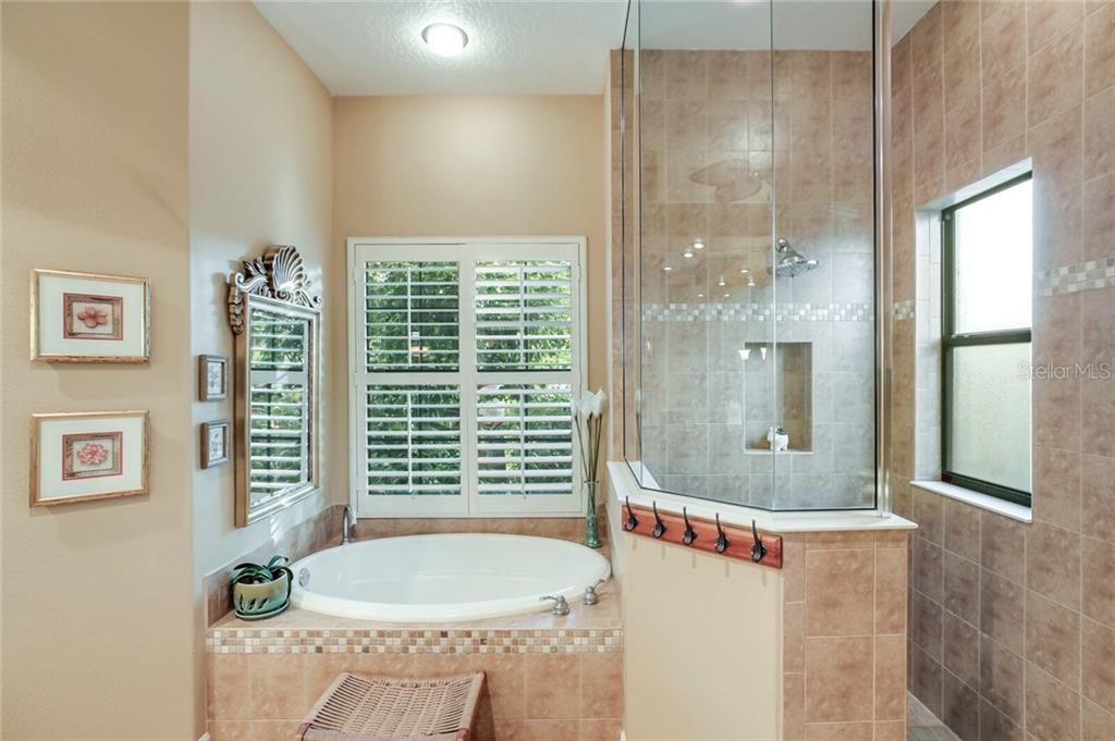 Master bath, tub & shower.