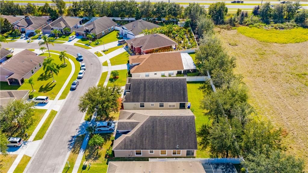 Aerial view neighborhood