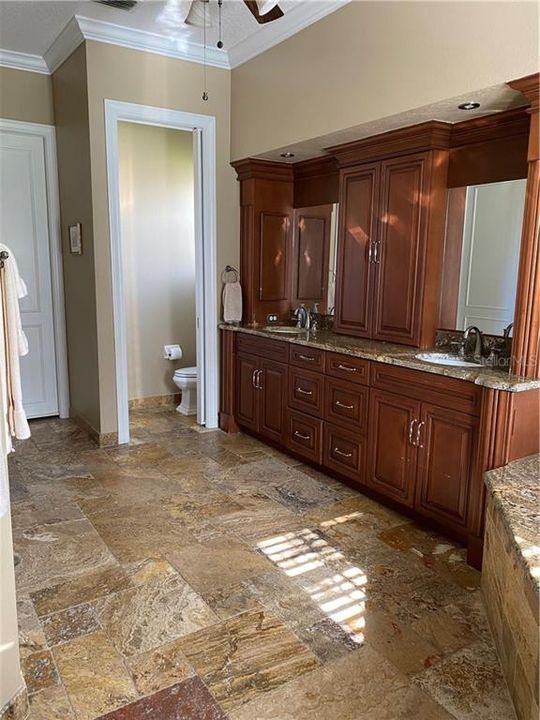 Owners bathroom/custom wood vanity cabinets