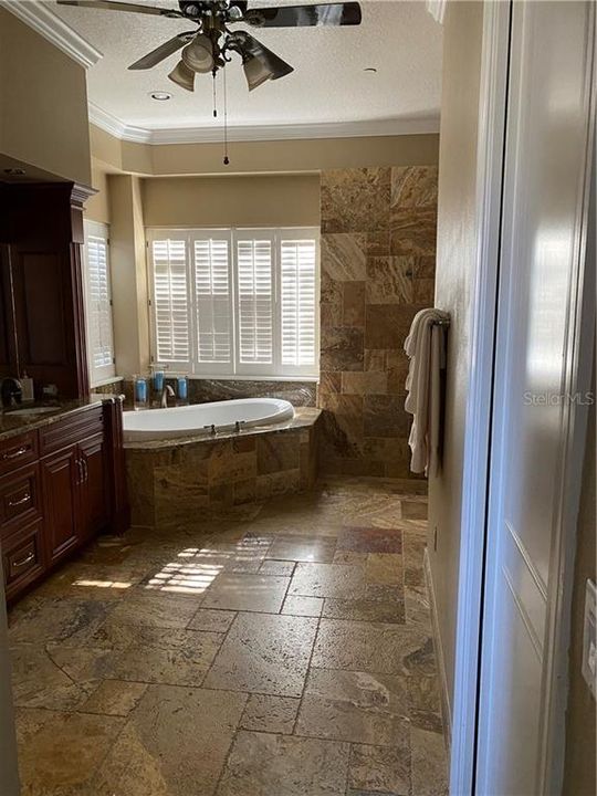 Owners Bathroom/Travertine Stone French Pattern