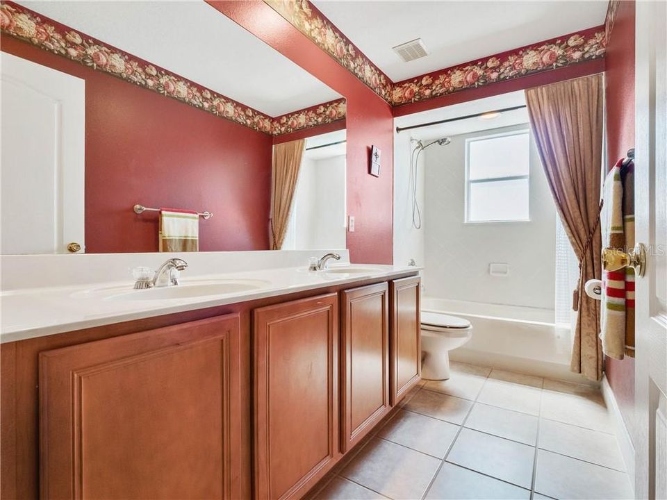 Upper level Bath with double sinks