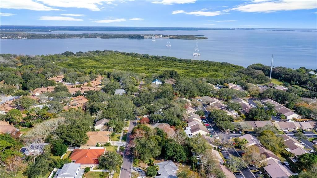 Property is in lower, center of photo, near Philippe Park and Tampa Bay.