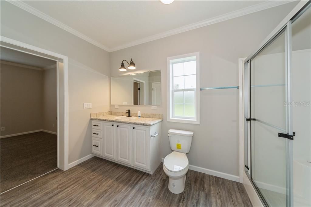 Master Bath with Shower, Has separate Linen Tower and another Closet