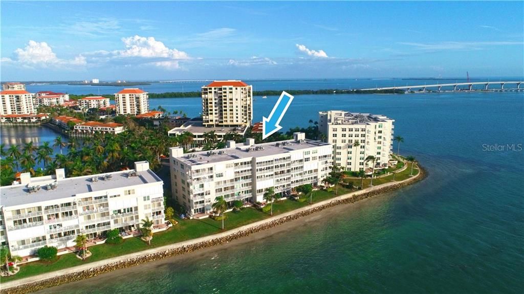 Aerial Photo of Club Bahia with Bldg 16 highlighted