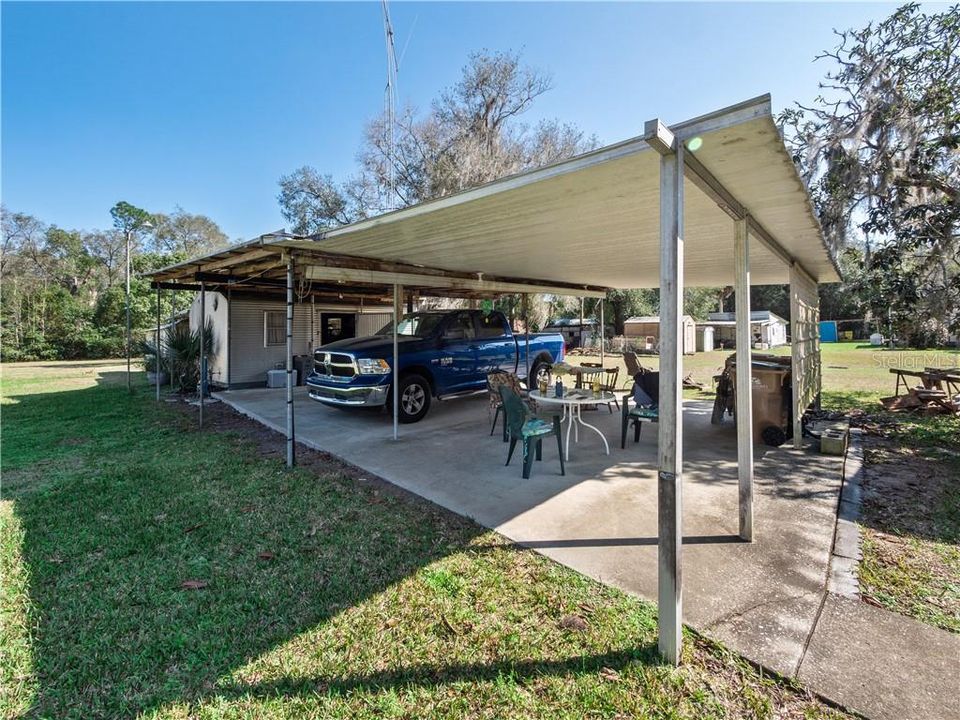 Carport with Shed