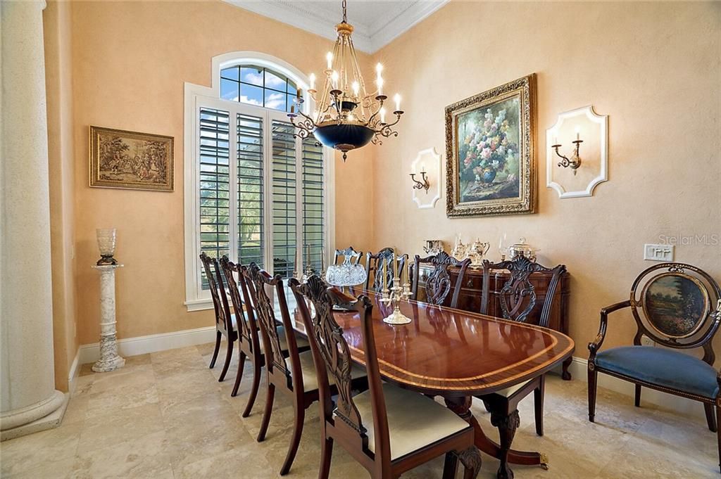 Formal dining room perfect for hosting holiday celebrations.