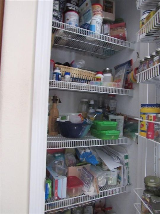 The pantry has lots of room for your storage needs.