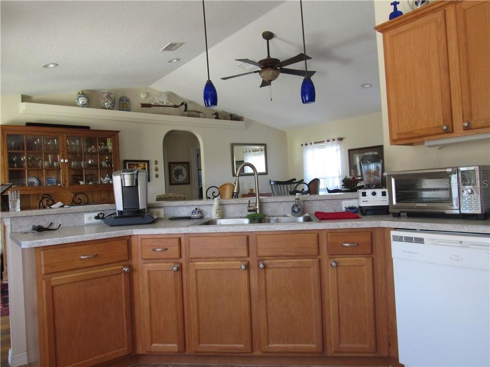 Looking out from the kitchen into the large dining area.  Lots of space to entertain your family and friends.  Doesn't everyone always gather in the kitchen?