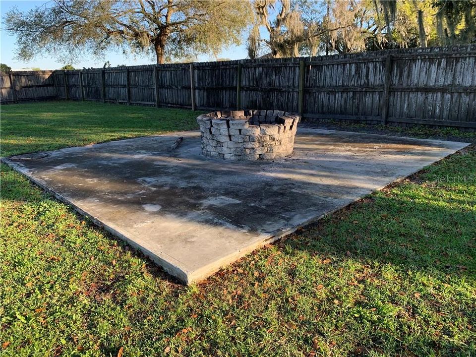 Extra slab with fire pit.