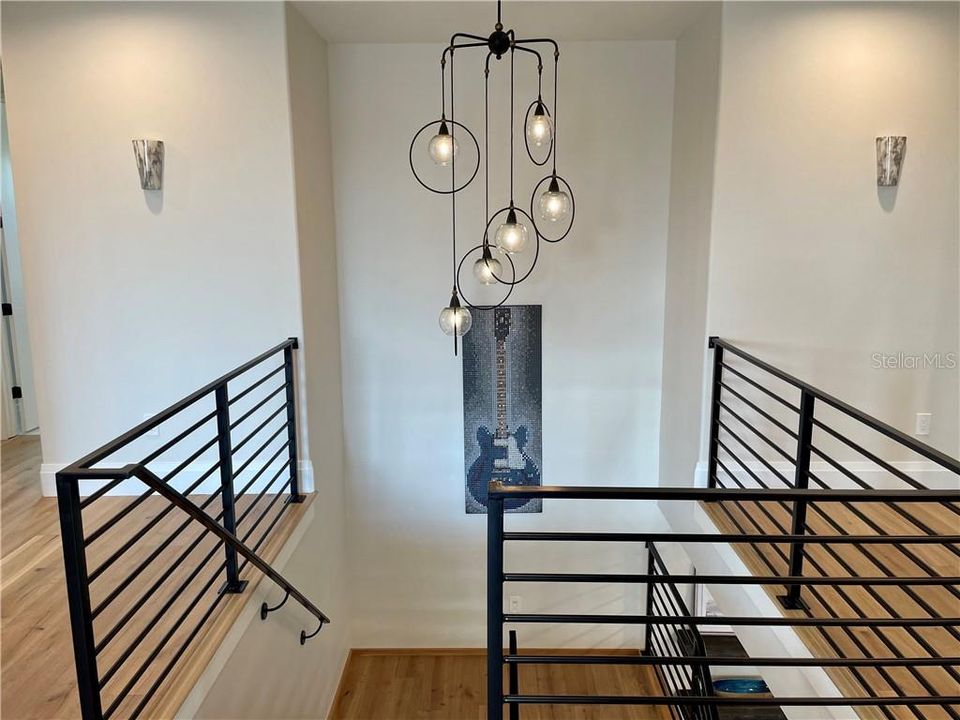 Staircase and Chandelier