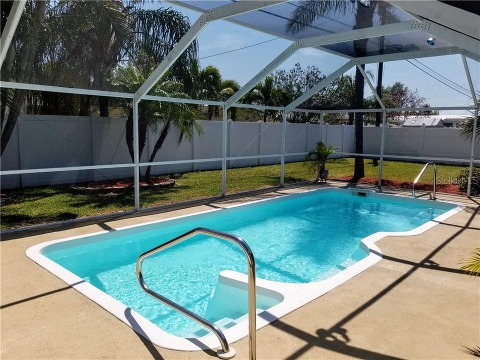Pool is very private and quite large for friends and family