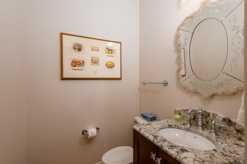 Beautifully renovated half bath on second floor.