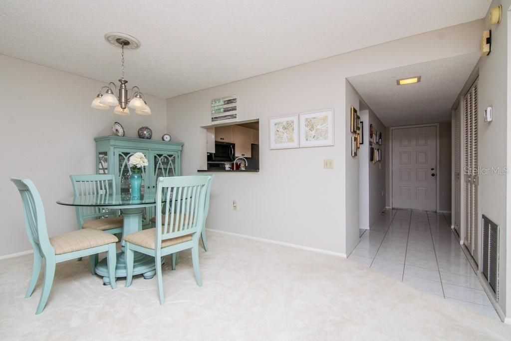 Dining room is steps from the kitchen and is spacious.
