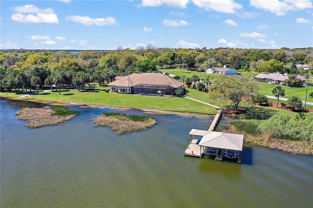 Aerial of property from Lake Dora ~