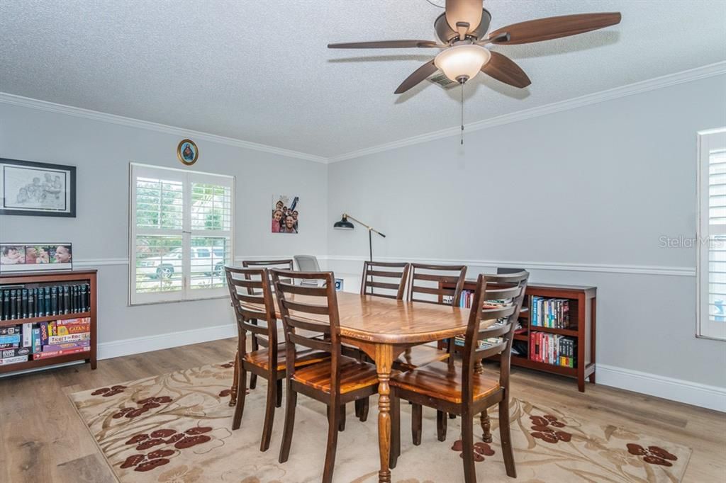 Formal dining at front of home