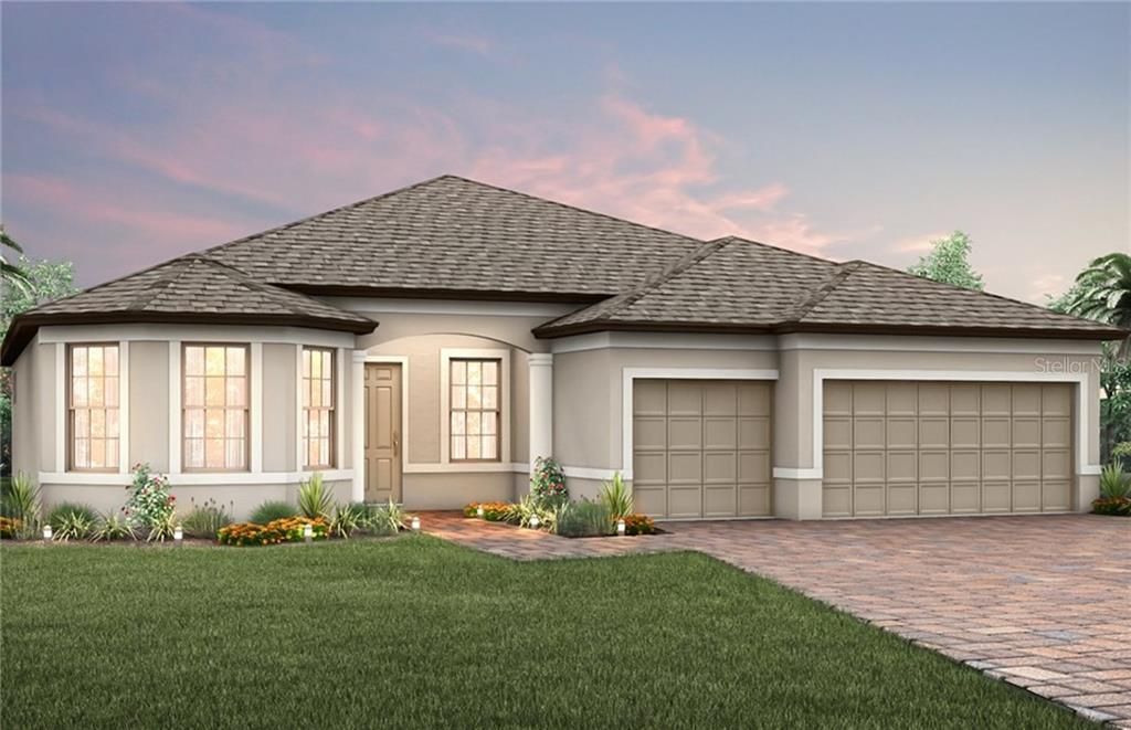 Artist rendering of new construction home provided by the builder.