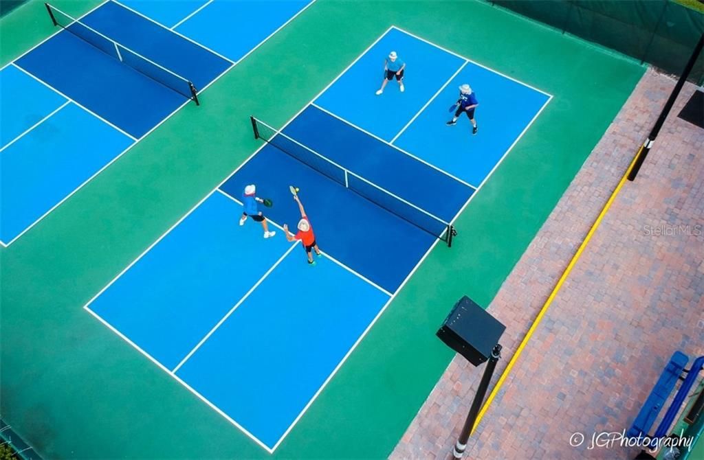 The four lighted pickleball courts get lots of use.