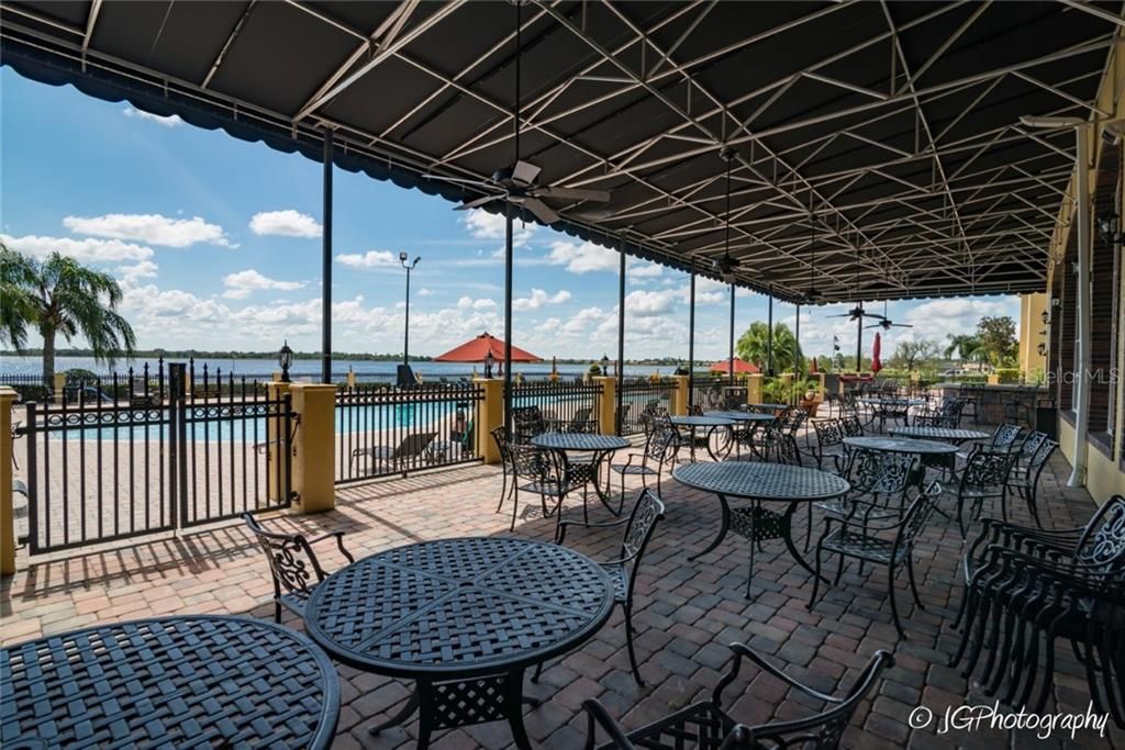 The Ashton Tap and Grill has an outside dining area with a fabulous view of Lake Ashton.