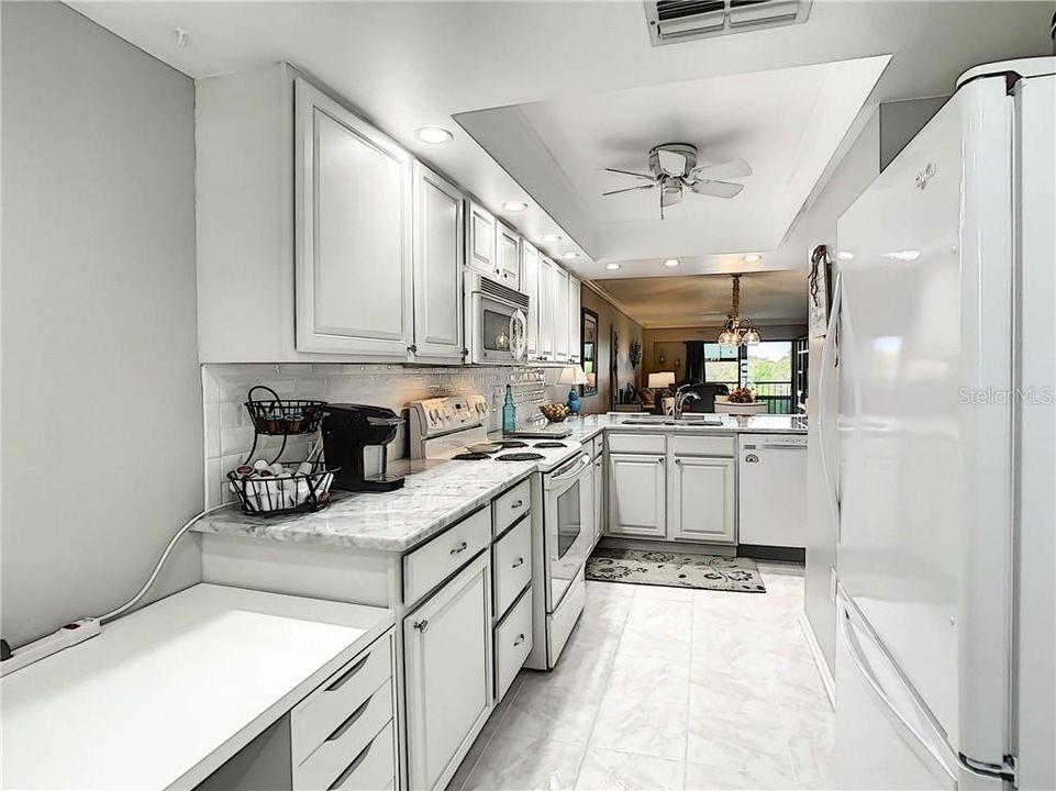 Spacious kitchen with ample storage space