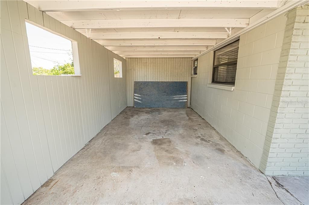This is the carport and it has so many possibilities