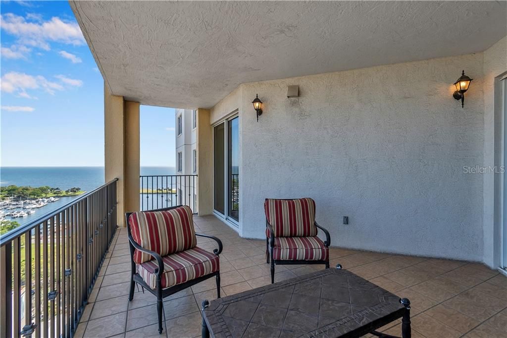 Larger part view of balcony with views of the Tampa Bay