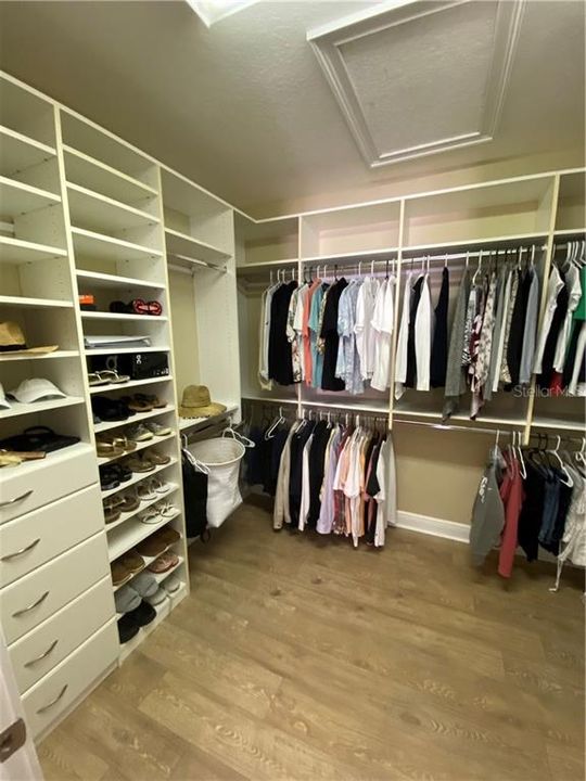Huge closet with built-ins in the Master suite.