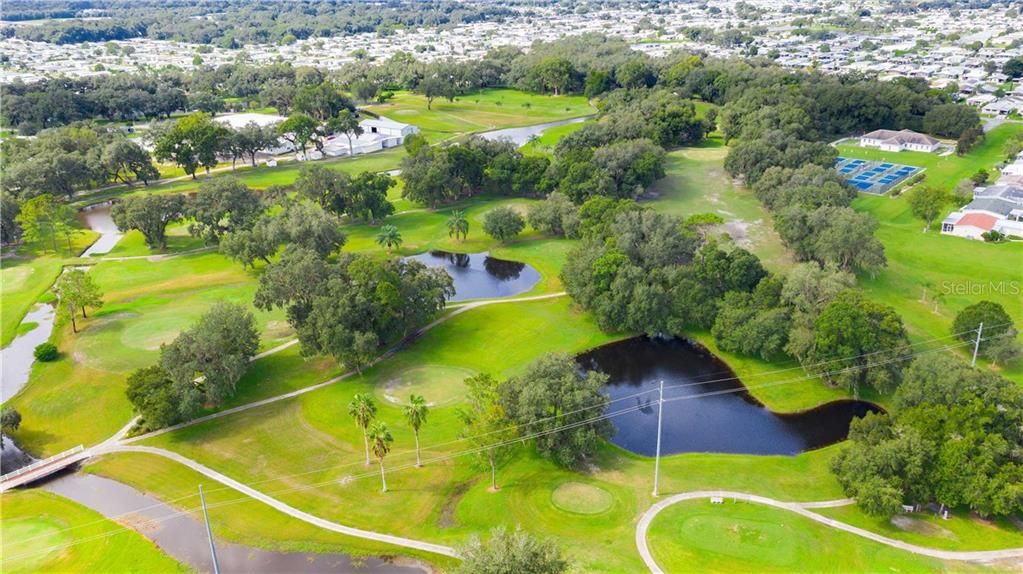 Community has three nine hole golf areas.