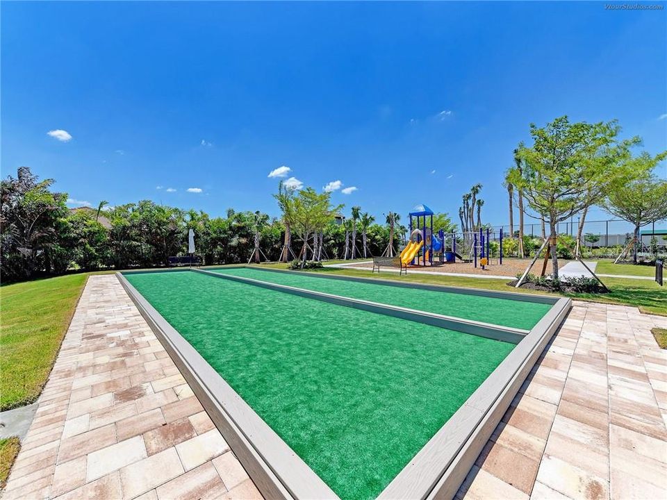 ENJOY A BOCCE GAME WITH FRIENDS OR WATCH THE CHILDREN ENJOY THE PLAYGROUND