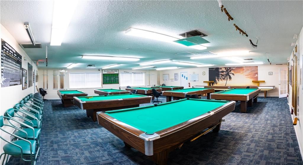 Eight Table Billiard Hall Located In the Main Clubhouse.